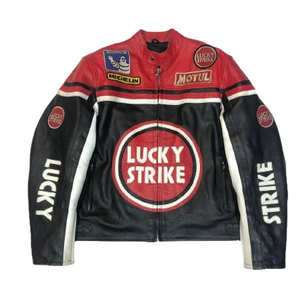 vintage Lucky Strike Moto Leather Jacket
